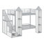 Lit superposé en métal en forme de château avec garde-robe, rangement multiple, escalier et garde-corps double-1183257110