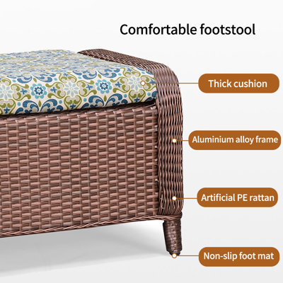 PE Rattan Rocking Chair With Ottoman Rocking Chair