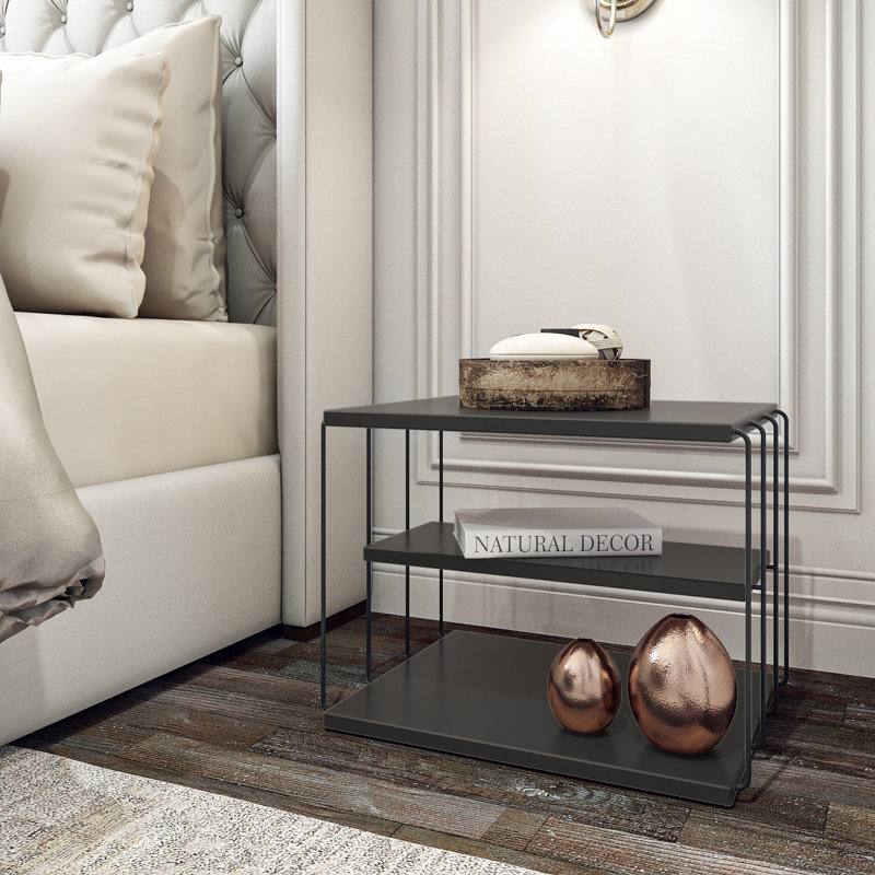 Table de bout avec rangement Debussy, Anthracite
