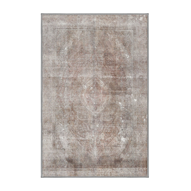 Tapis traditionnel beige / rose pâle Pennard, Rectangle 3 pi x 5 pi