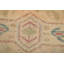 Tapis brun / rouge en laine noué à la main de conception unique 4 pi 2 po x 4 pi 8 po années 1980
