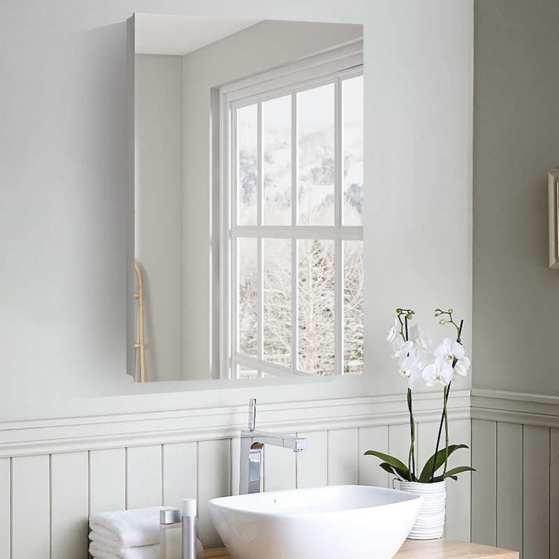 Cumber W H Frameless Medicine Cabinet Mirror Fixed, 36" H x 24" W x 4" D