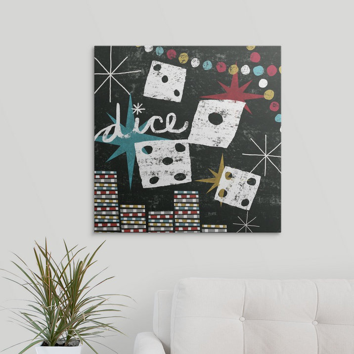 «Brodin Vegas Dice» par Michael Mullan, reproduction d'art, H 24 po x l 24 po x P 1,5 po, Toile