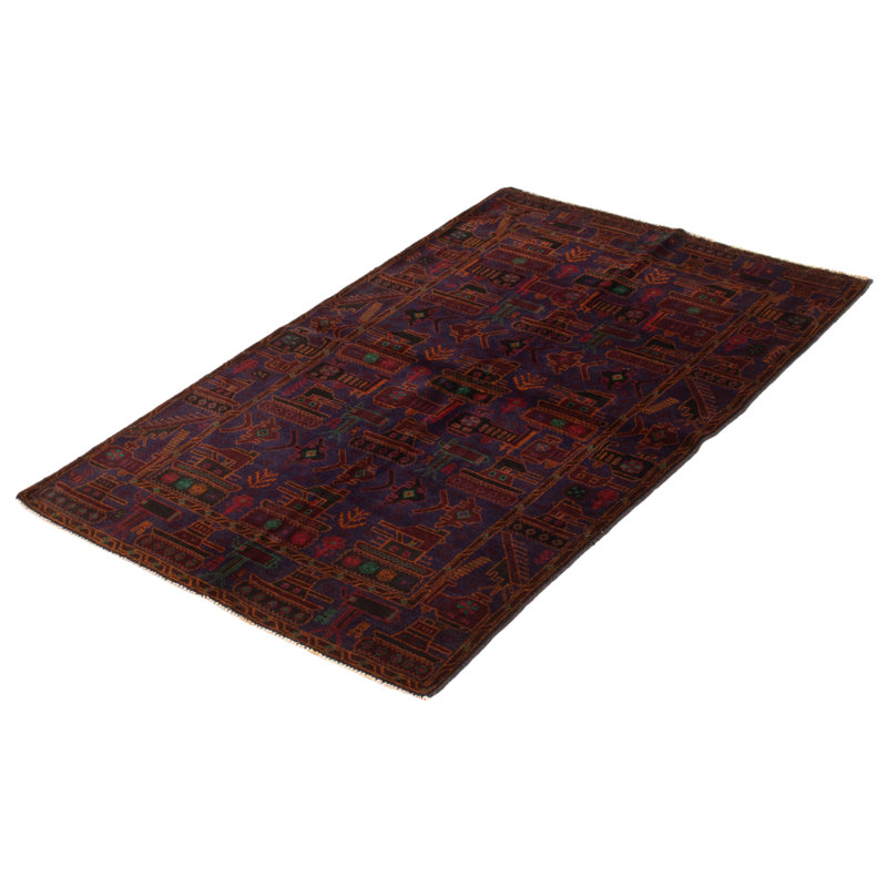 Tapis bleu marine foncé Maaza Rare War