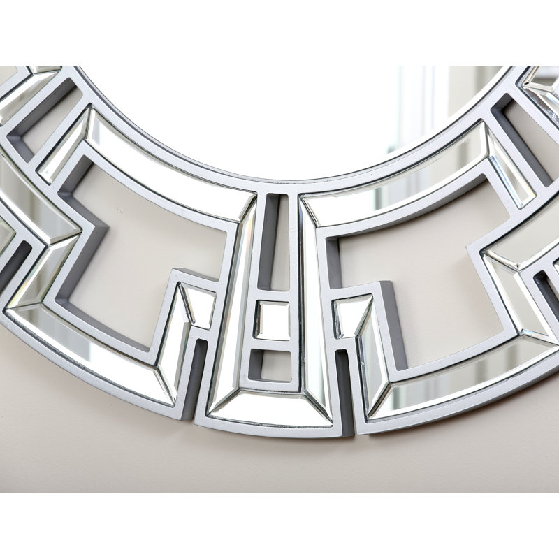 Andice Glass Frame Mirror, Silver