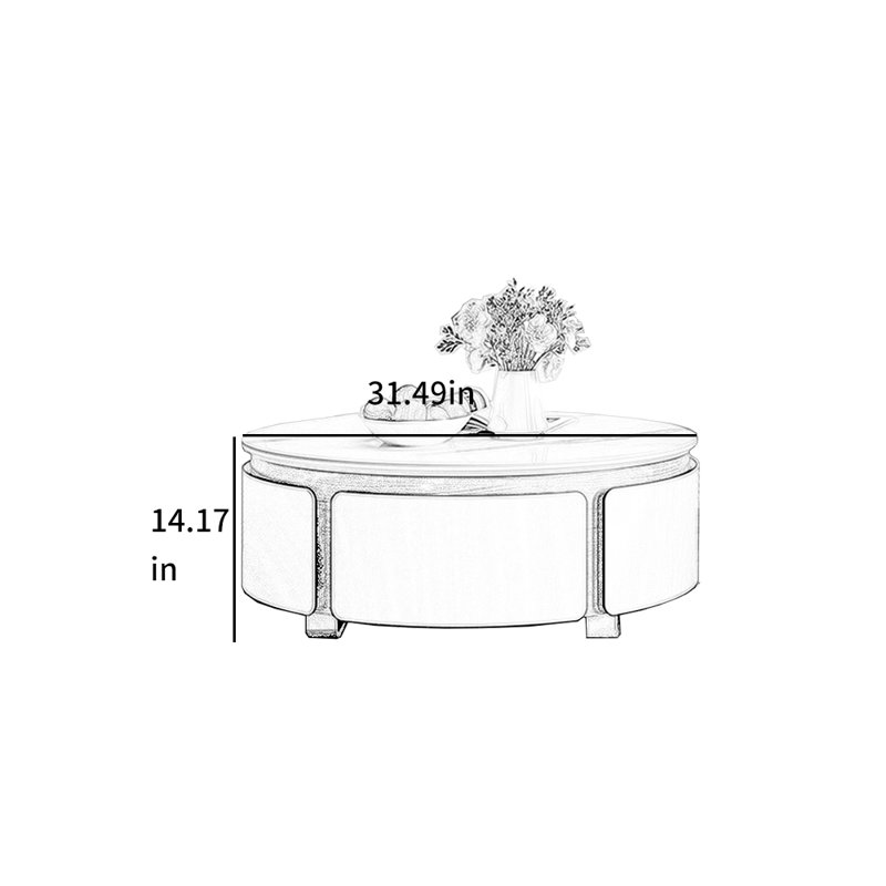 Table basse crème en pierre frittée