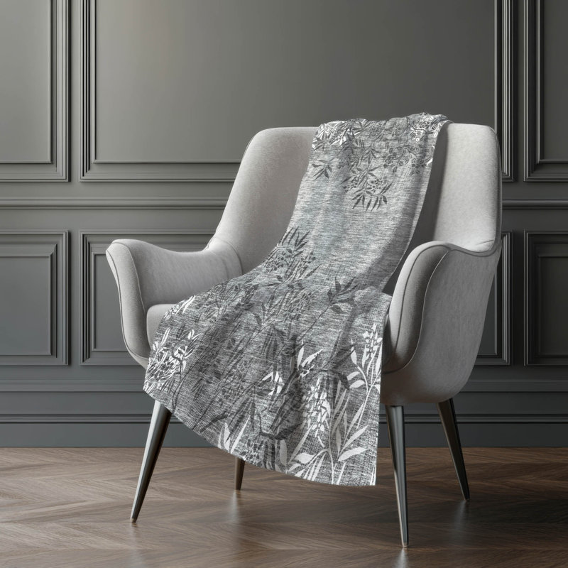 Jeté floral Sherpa ASB673 Addison, Étain