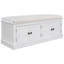 Storage Bench With 4 Doors And Adjustable Shelves, Shoe Bench With Removable Cushion For Living Room, Entryway (White)-1362401455