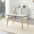 Rectangular Dining Table with Double-Layer Tempered Glass and Gold Metal Legs (47.3", Seats 4-6)-1226318837