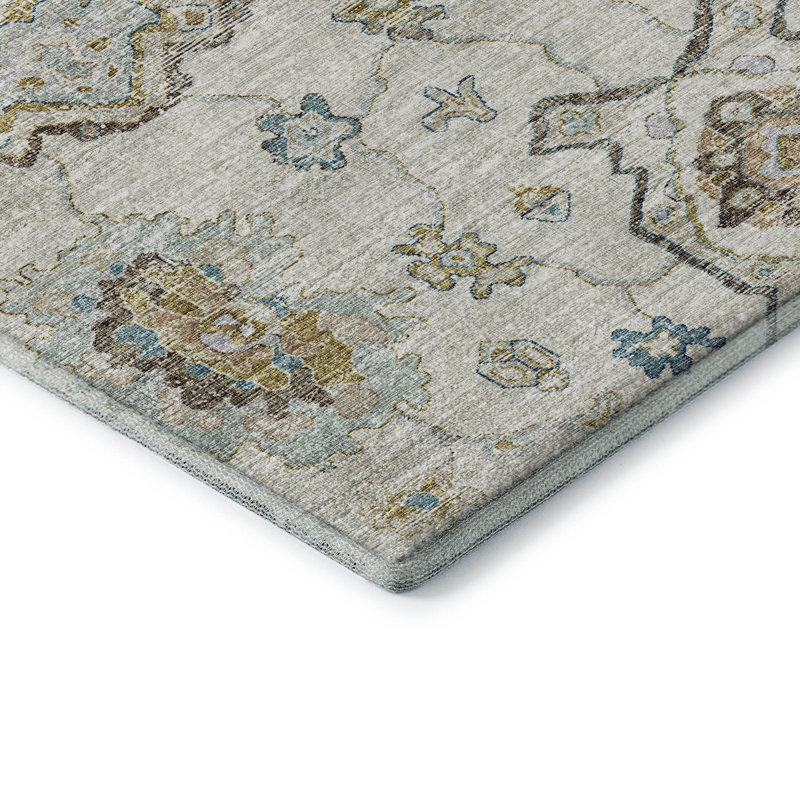 Tapis rond en lin lavable à la machine de qualité supérieure Mayfield AMF96, Rectangle 8 pi x 10 pi