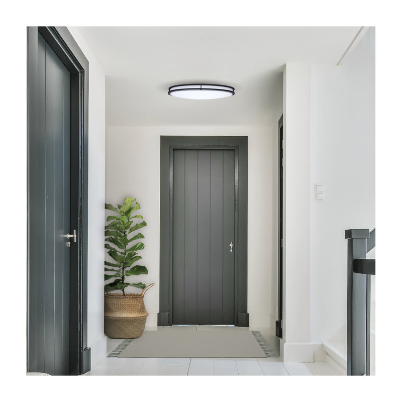 Glamour LED 32 Inch Oval Flush Mount Finish 27K/3K/35K/4K/5K CCT Selectable, Black