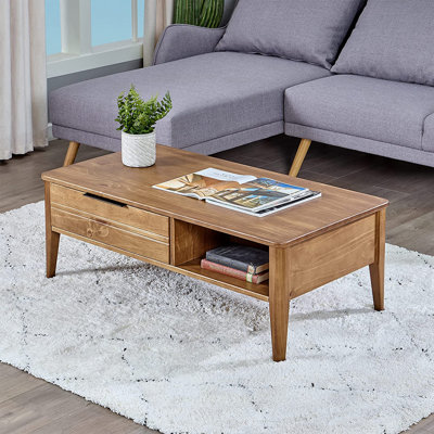 Solid Wood End Table with Storage