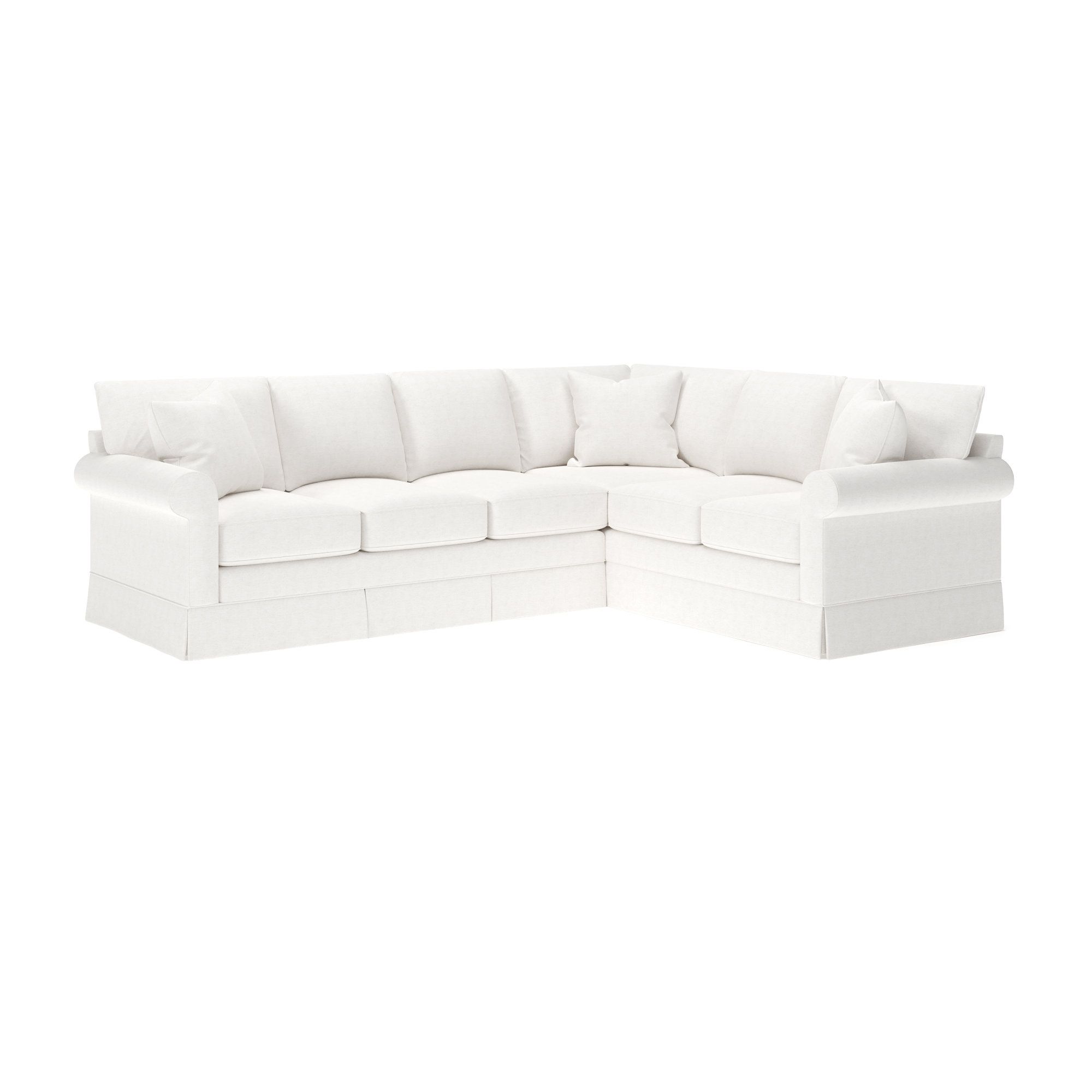 Friedman Upholstered L-Sectional, Nomad Snow Crypton® Chenille, Right Hand Facing