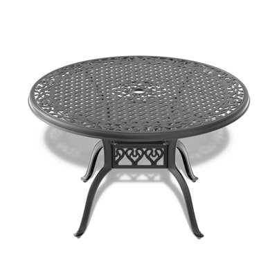 5-Piece Set Of All-Weather Cast Aluminum Dining Furniture Set With Black Frame