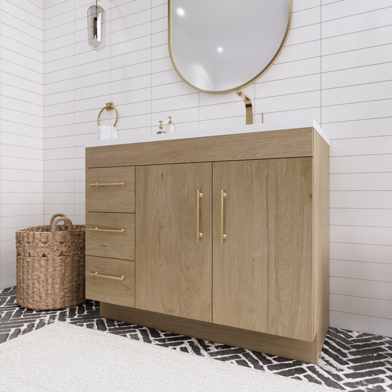 Meuble-lavabo simple l 42 po, Chêne blanc