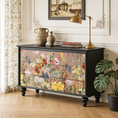 Commode d'entrée Mid-Century en bois massif