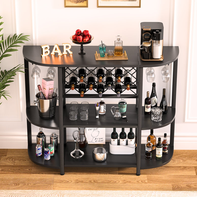 Armoire pour 10 bouteilles / porte-bouteilles de vin et support de rangement en verre Quavis, Noir