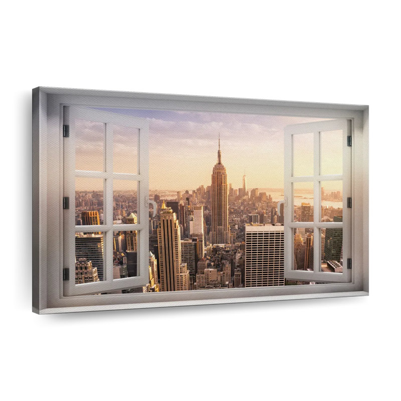 Window to Empire State, reproduction sur toile tendue, H 34 po x l 51 po x P 1,25 po
