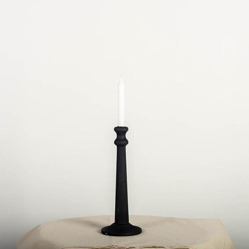 Porte-bougie en bois, petit, H 14,25 po x l 4,75 po x P 4,75 po