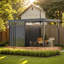 «Remise et pergola 2 en 1 en acier galvanisé 7 x 7 pi: rangement en métal et abri à bois pour la cour, le jardin et le patio»