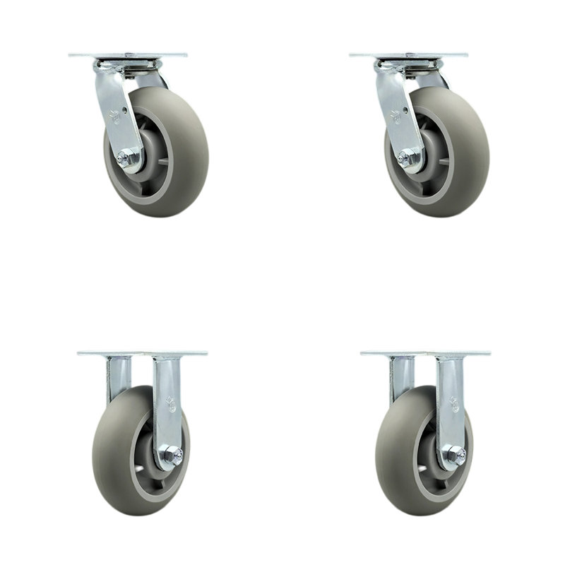 4 Piece Thermoplastic Rubber Caster Set