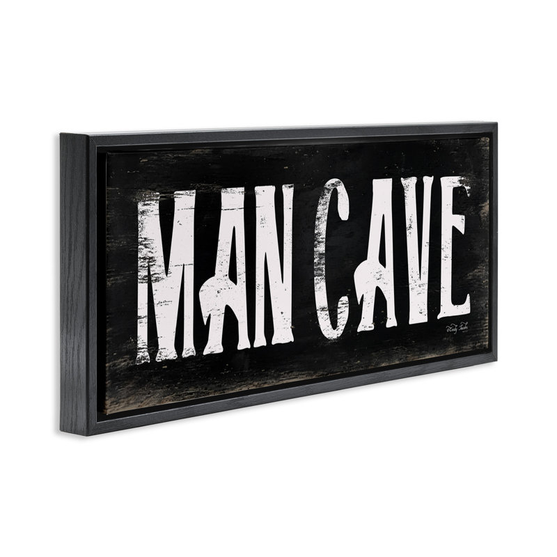 «Man Cave» par Cindy Jacobs, Cadre flottant noir de jais, H 14 po x l 31 po