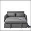 Canapé-lit moderne convertible de 55 po avec 2 poches pour accoudoirs amovibles, canapé-lit en velours avec lit escamotable, 2 coussins et dossier réglable pour le salon, accoudoirs à motif quadrillé-515964911