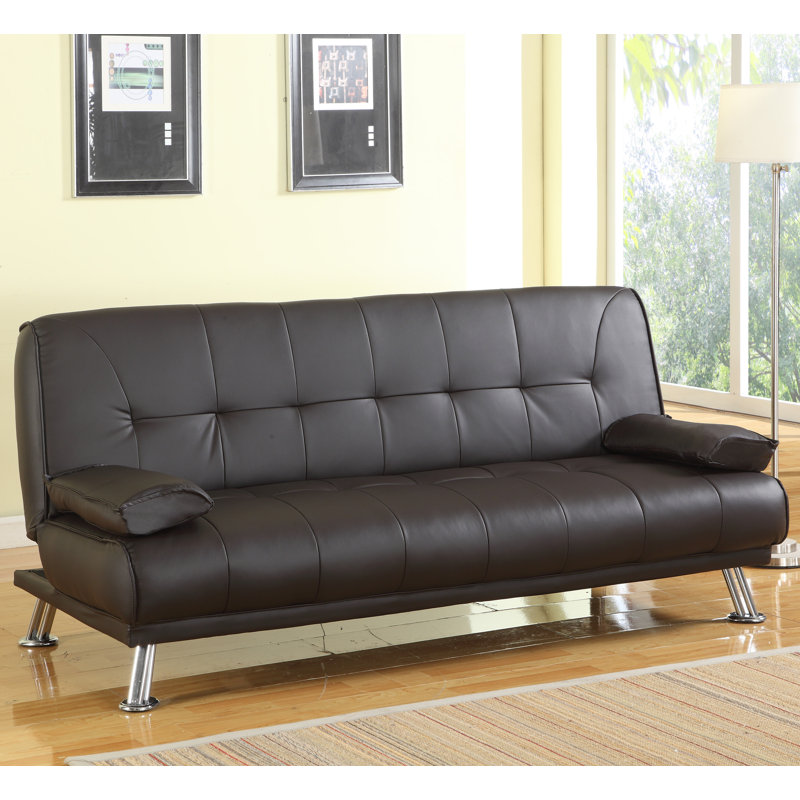 Marylee 3 Seater Faux Leather Sleeper, Brown