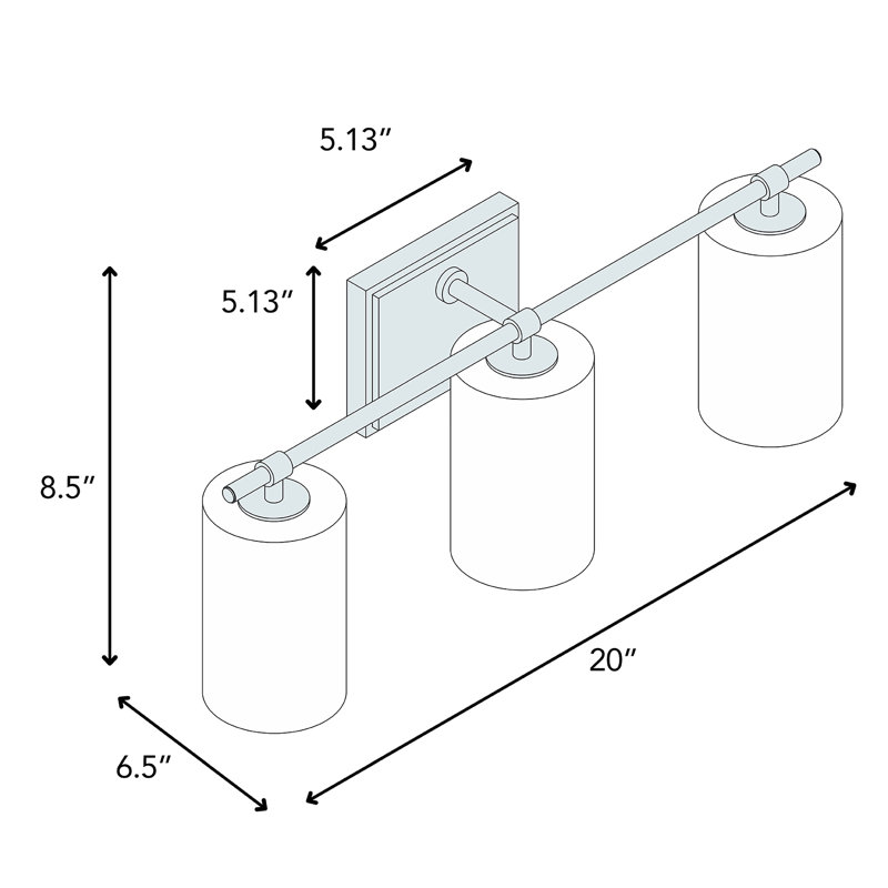 Éclairage pour meuble-lavabo 3 lumières Classic, Nickel poli