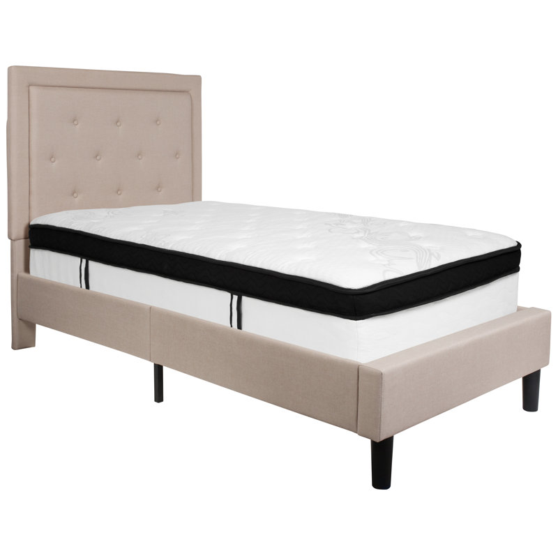 Matelas à ressorts ensachés Aluino, Beige, Simple