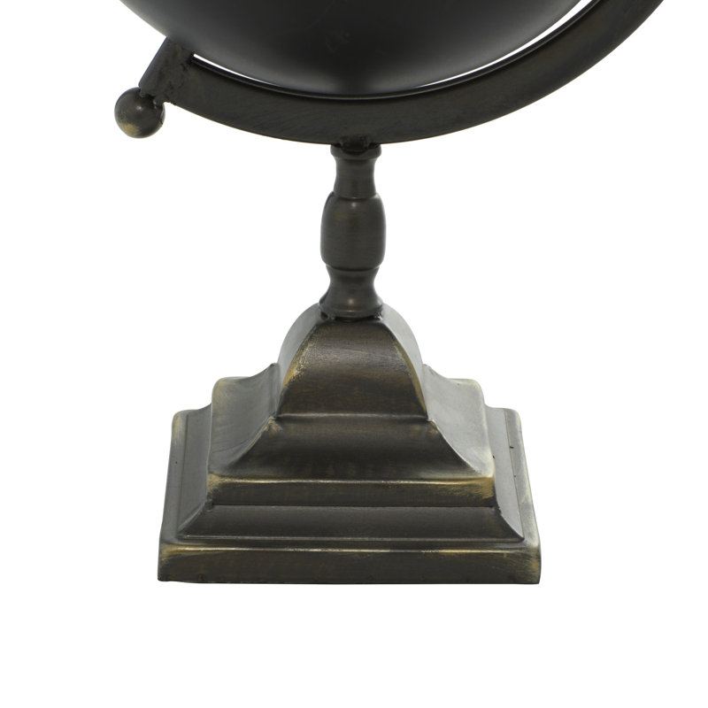 Sleek Industrial Black Iron 20" Decorative Globe