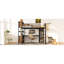 Grand lit mezzanine en métal de style moderne avec rangement et établi en L, bureau robuste à assemblage simple, armoire 4 compartiments, idéal pour les petits espaces-959113638