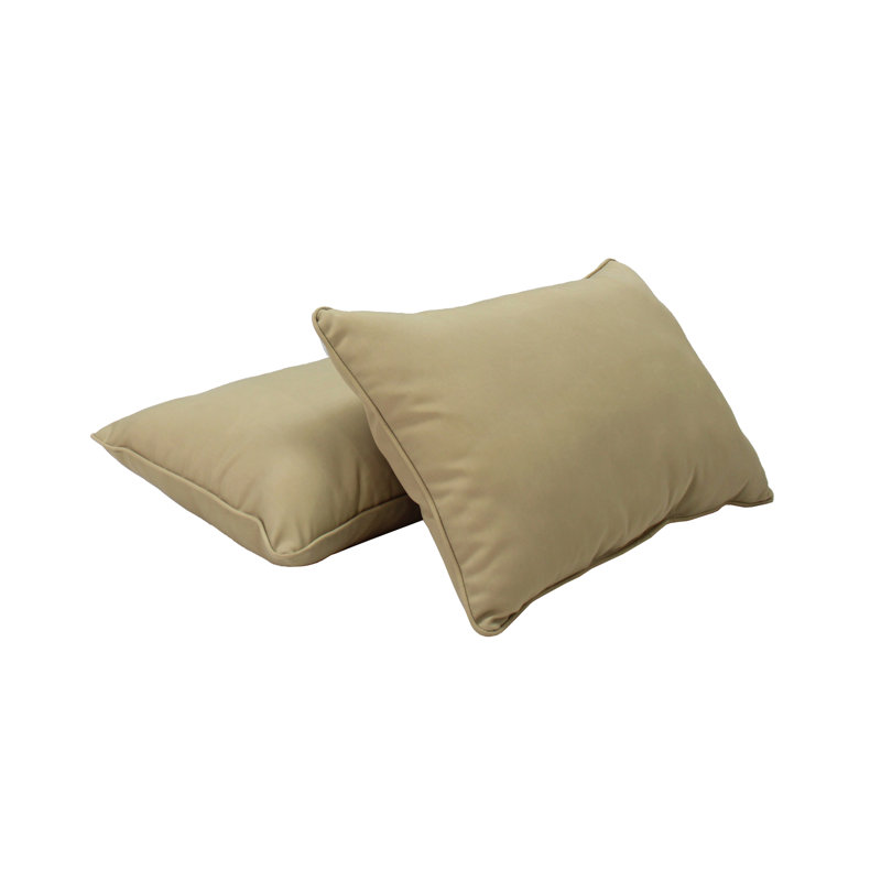 Element Synthetic Lumbar Rectangle Indoor/Outdoor Pillow Cover & Insert, 12" x 20", Beige Sand