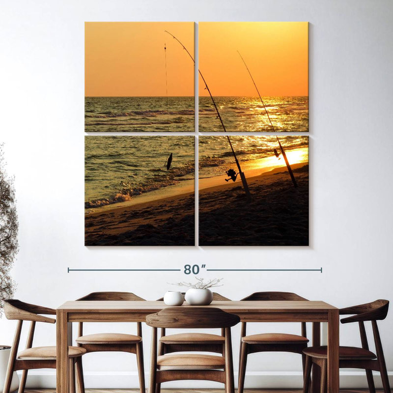 Senne American Sunset Fishing, H 74 po x l 74 po