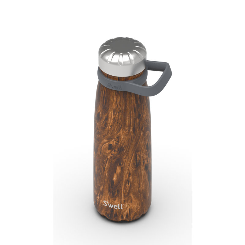 S'well Stainless Steel Traveler - 40 Fl Oz - Triple-Layered Vacuum-Insulated Containers, Teakwood