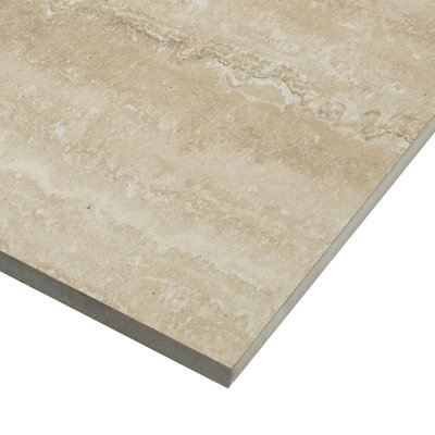 Linden 12 in. x 24 in. Matte Porcelain Travertine Look Floor and Wall Tile
