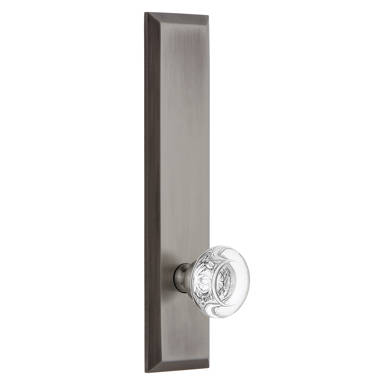 Fifth Avenue Long Plate with Versailles Crystal Knob in Timeles Bronze -  Grandeur Hardware