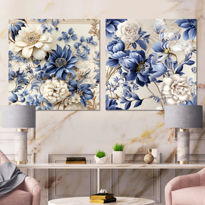 Ensemble de 2 impressions sur toile Barnstable - Bouquets assortis
