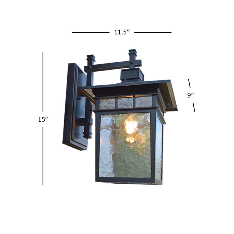 Lanterne murale Clora Imperial, Noir, H 15 po x l 9 po x P 11,5 po