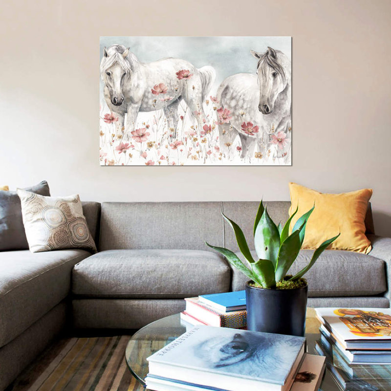 «Wild Horses III» par Lisa Audit - impression sur toile tendue, H 18 po x l 26 po x P 1,5 po, Toile tendue, Pas de tapis