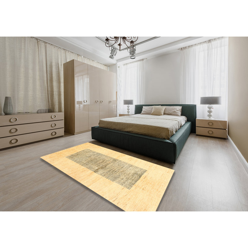 Tapis crème/gris zone contemporaine, Rectangle 5 pi x 7 pi