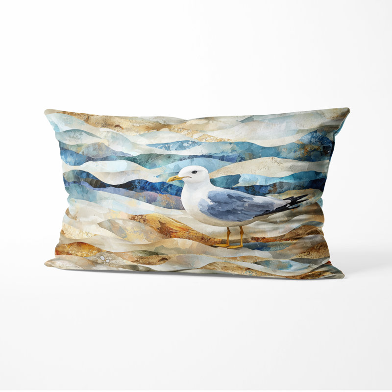 Coussin Coastal Seagull The Watchful Gull I - Coussin décoratif pour animaux, H 12 po x l 20 po