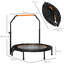 HOMCOM ft Round Fitness Trampoline with Handlebar