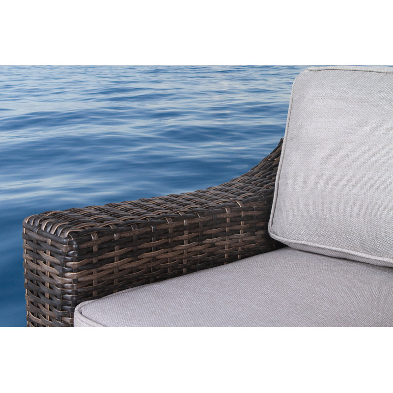 Dayse Fully Assembled 5 - Person Seating Group with Cushions |All-weather wicker sectional, Espresso
