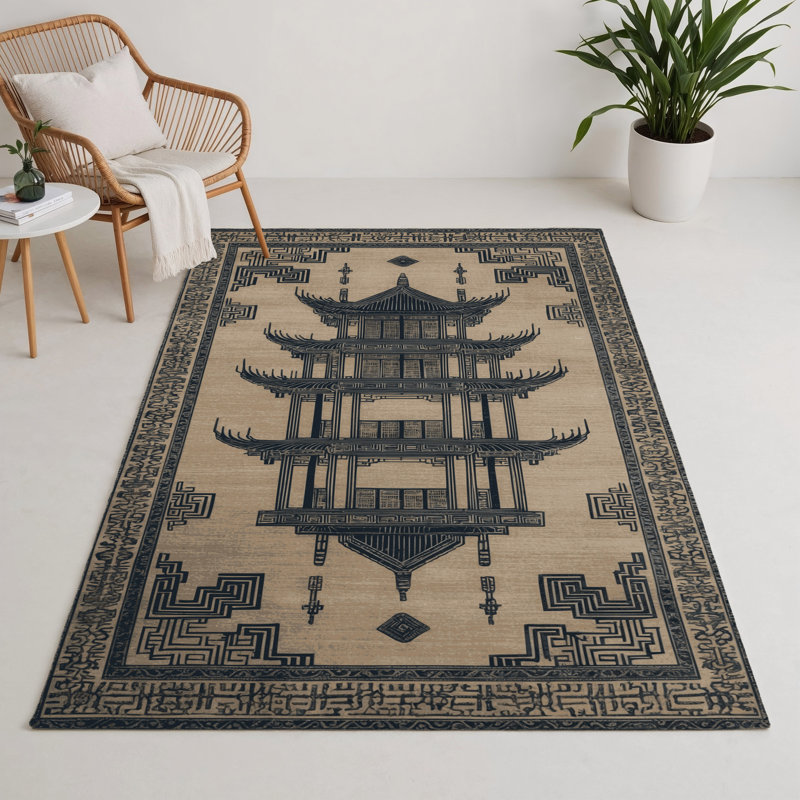 Tapis intérieur et extérieur ArtDeco, Rectangle 9 pi x 12 pi