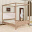 Lit plateforme à baldaquin en bois avec tête de lit tapissier et lattes-129164440-129164442