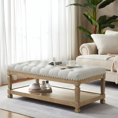 48.2" W Upholstered Rectangle Storage Ottoman by Ophelia & Co.