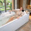 Baignoire tourbillon en acrylique 67 pouces avec 8 jets, drain central, capacité de 660 livres, blanc