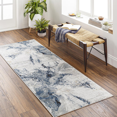 Dittmer Abstract Navy/Ivory Area Rug