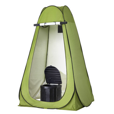 Portable Toilet Kit, 330 lbs Load Capacity, Folding Camping Toilet with Pop-Up Privacy Tent, Outdoor Travel Potty for Adults with Carry Bags, Trash Bags, Suitable for RV Travel, Camping, Hiking